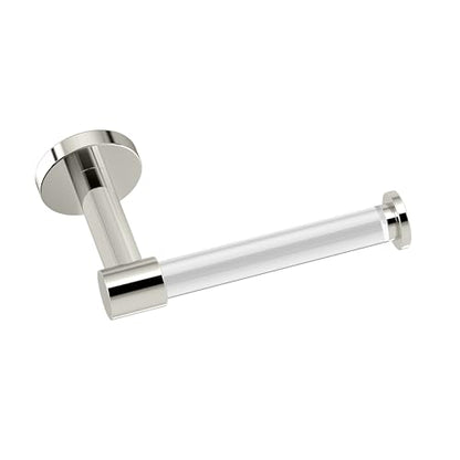 Gatco 5723 Clarion Toilet Paper Holder | Wall Mount Bathroom Accessory, Modern Bathroom Toilet Paper Roll Holder | Crystal-Clear Acrylic & Polished Nickel Finish - color: Acrylic Polished Nickel