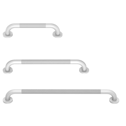 Munzong 3 Pack Anti Slip Shower Grab Bar Bundle, 16" 24" 32" White | Bathroom Grab Bar Handicap Balance Bar 1.25" Diameter Safety Hand Rail for Commercial Elderly Injury Senior Assist - color: White, size: 16",24",32"
