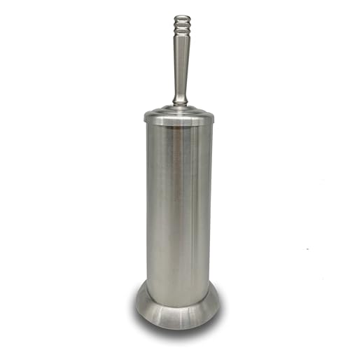 Brushed Nickel Toilet Bowl Brush with Holder, Durable Bathroom Cleaning Tool, Modern Design for Easy Toilet Maintenance, Bathroom Cleaner Brush for Efficient Cleaning and Hygiene - color: Nickel 3