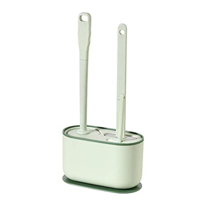 Plastic Toilet Brush Set, Strawberry Green, Bathroom Accessories, Includes 2 Toilet Brushes & Holder - color: Strawberry Green