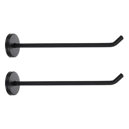 uxcell 2Pcs 8 Inch Coat Hooks, Stainless Steel Long Nose Wall Mount Hook, Robe Towel Hangers with Screws for Livingroom Bathroom Closets and Wardrobe, Black - color: Black, size: 8 Inch