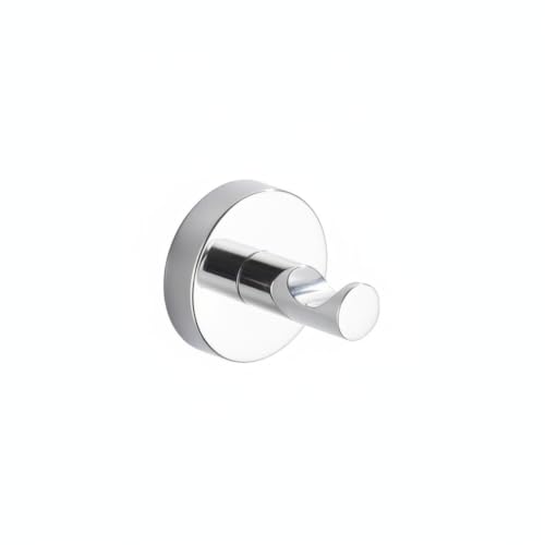Wall Hook Stainless Steel Adhesive Mount for Bathroom Tile and Glass, Drill-Free Holder for Wet Towels and Robes (1 Piece) - size: 1.93 x 1.97 x 0.63 in