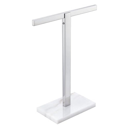 KOKOSIRI Hand Towel Rack Stand Towel Bar with Marble Base for Bathroom Kitchen Vanity Countertop, Polished Stainless Steel 15.7'' Height THS0002-SM-CH - color: Polished Chrome, size: 1-Bar