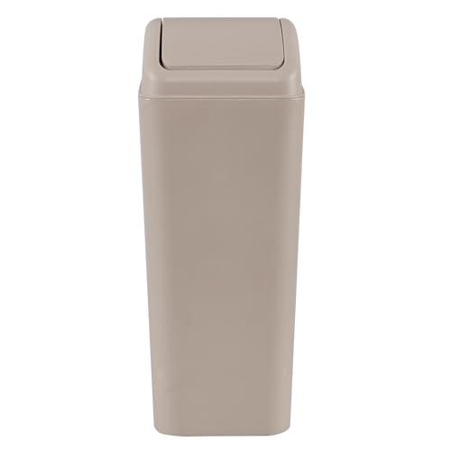 14 L Plastic Trash Can with Swing Lid, 3.5 Gallon Slim Garbage Can