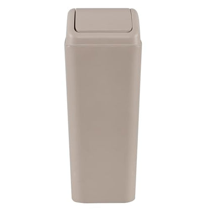 14 L Plastic Trash Can with Swing Lid, 3.5 Gallon Slim Garbage Can