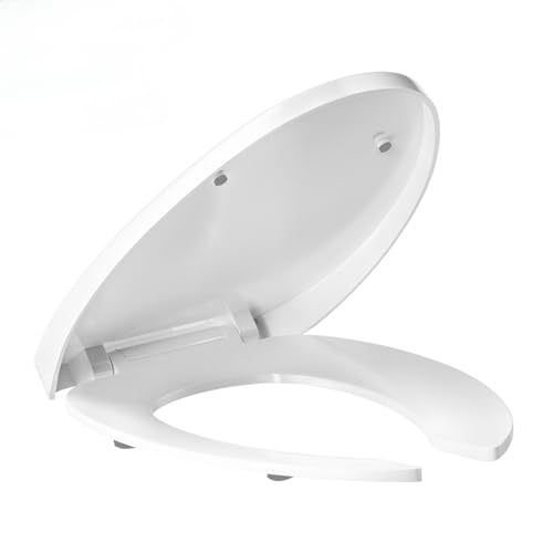 18.9" Elongated Toilet Seat Soft Close, Commercial Toilet Seat | Soft Close Toilet Lid | Commercial & Guest Room | Open Front U-Shaped | Easy Install | Fits 18.89"x14.37" Bowls - size: 18.89''X14.37''