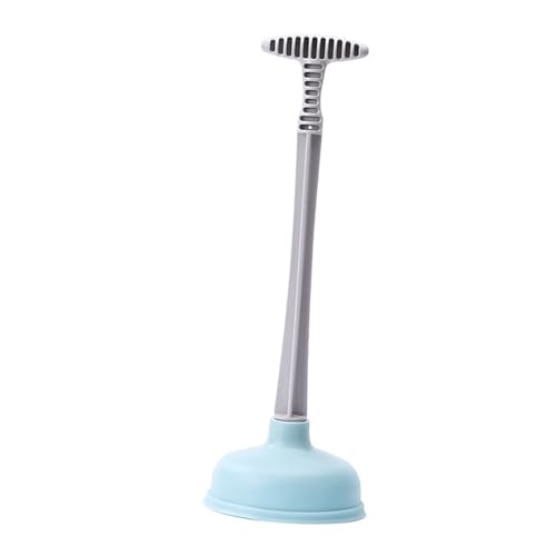 Dioche Old Fashioned Toilet Plunger Powerful Suction Toilet Plunger | Highefficiency Rubber and Plastic Suction Cup | Flushing and Unclogging Various Pipes | A Household (Blue) - color: Blue
