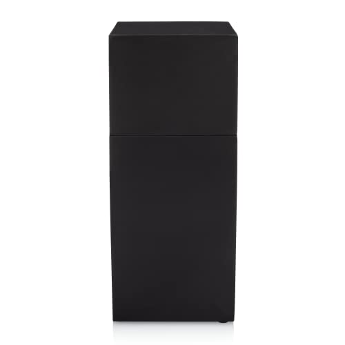 Toothbrush Holder with Lid, Elegant Matte Black Bathroom Toothbrush & Toothpaste Organizer – Matte Black Collection - color: Matte Black