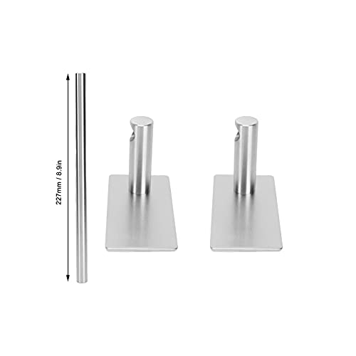 Adhesive Towel Bar | No Drill Stainless Steel Towel Rack for Bathroom/Kitchen/Home | 304 Stainless Steel, Dampness - Deterrent & Tarnish - Proof