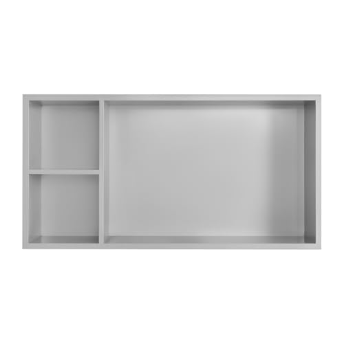 Stainless Steel Shower Niche No Tile Needed 24" X 12", Recessed Wall Niche Bathroom Shelf, Niche for Shower Wall, Shampoo Storage Organizer for Bathroom Storage - Silver