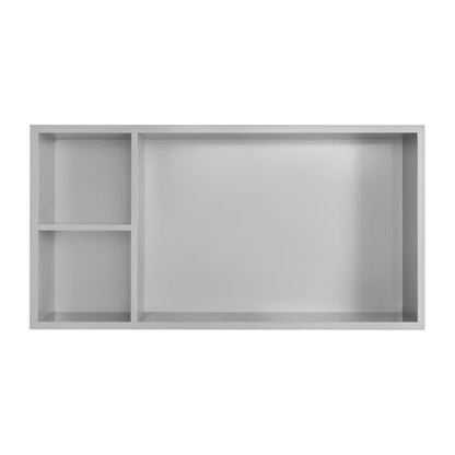 Stainless Steel Shower Niche,24" X 12" Recessed Niche Shower, No Tile Needed Wall Niche with 3 Shelves for Bathrooms, Kitchens, Living Rooms, Hotels (Silver)
