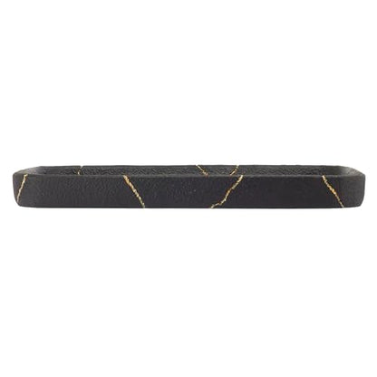 Nicole Miller - Vanity Tray, Resin Countertop Accessories, Dorm Room Essentials (Sydney Collection, Black/Gold) - size: 5.5" x 1" x 10"