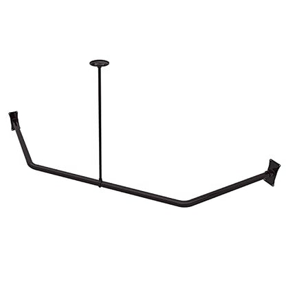Naiture Neo-Angle Shower Curtain Rod,18-1/2"X26"X18-1/2",Oil Rubbed Bronze | Aluminum, Includes 36" Ceiling Support and Mounting Hardware, Cut to Fit, Permanent Wall Mount, Rustproof - color: Oil Rubbed Bronze, size: 18-1/2" X 26" X 18-1/2"