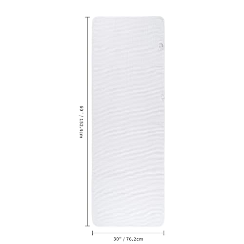 POLYTE 430 GSM Poly Blend Microfiber Quick Dry Waffle Bath Towel, 30x60 in | 4 Pack, Oversize, Lint Free, Body Towel - color: White