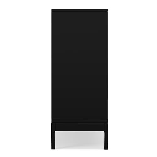 SIMPLIHOME Lev 39" Wide Solid Wood Storage Cabinet in Smoky Brown - color: Black, size: 48 inch