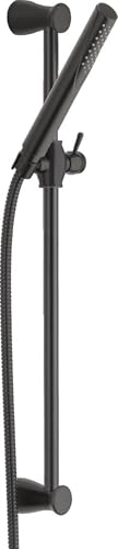 Delta Faucet Compel Slide Bar Hand Held Shower with Hose, Black Handheld Shower Head, Slide Bar Hand Shower, Black Handheld Shower, Detachable Shower Head, Matte Black 57085-BL - color: Matte Black