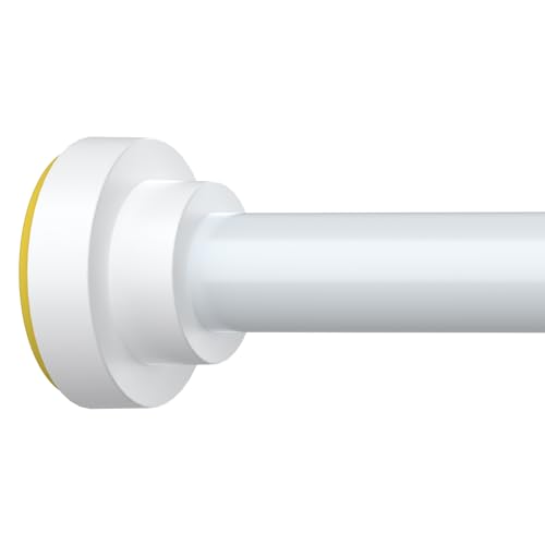 Thestoa White Shower Curtain Rod Adjustable 43-78 inch, 1"Diameter Spring Tension Curtain Rod No Drill, Anti-Rust Non-Slip Shower Rod, White Shower Rod for Bathroom Tension - color: White, size: 43"- 78"
