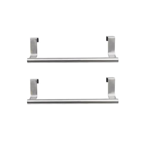 2 Pieces Towel Bar, Stainless Steel Towel Hanger Kitchen Cabinet Towel Rack, Over Door Towel Rack Bar Holders(Color:S,2pcs)