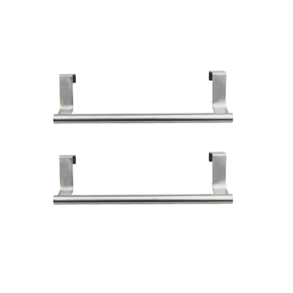 2 Pieces Towel Bar, Stainless Steel Towel Hanger Kitchen Cabinet Towel Rack, Over Door Towel Rack Bar Holders(Color:S,2pcs)