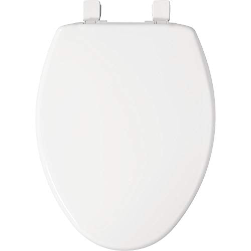 BEMIS 7300SLEC 000 Toilet Seat will Slow Close and Removes Easy for Cleaning, ELONGATED, White & 1500EC 390 Toilet Seat with Easy Clean & Change Hinges, Elongated, Durable Enameled Wood, Cotton White