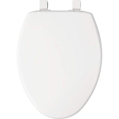 BEMIS 7300SLEC 000 Toilet Seat will Slow Close and Removes Easy for Cleaning, ELONGATED, White & 1500EC 390 Toilet Seat with Easy Clean & Change Hinges, Elongated, Durable Enameled Wood, Cotton White