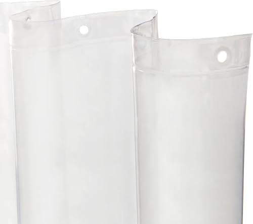 Kenney KN61433 Lightweight 3 Gauge Waterproof PEVA Shower Curtain Liner with Durable Eyelet Hang Holes and Weighted Magnetic Hem for Bathroom, 70" W x 72" H, Clear (Pack of 6) - color: Clear, size: 70"W x 72"L (Pack of 6)