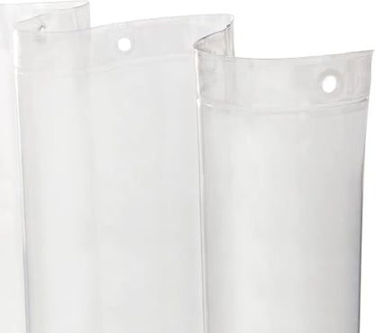 Kenney KN61433 Lightweight 3 Gauge Waterproof PEVA Shower Curtain Liner with Durable Eyelet Hang Holes and Weighted Magnetic Hem for Bathroom, 70" W x 72" H, Clear (Pack of 6) - color: Clear, size: 70"W x 72"L (Pack of 6)