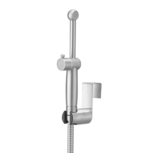 Brushed Nickel Bidet Sprayer Set,Handheld Bidet Taps | Attachment for Toilet,Solid Brass,Adjustable Water Pressure,Multi-use Sprayer for Feminine Care,Cloth Diaper & Pet Washing - color: Brushed Nickel