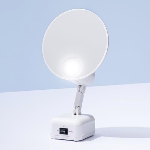 Floxite FL-615-2 15X magnifying mirror with light, Lighted travel makeup mirror with light and magnification, Round, LED, Tabletop, Portable vanity mirror for desk bathroom, electric plug in, personal