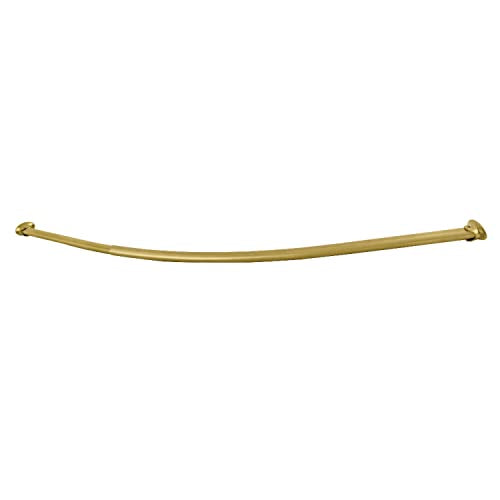 Kingston CC3177 Adjustable Curved Shower Curtain Rod, Brushed Brass - color: Brushed Brass