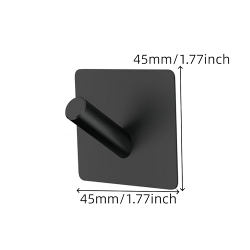 4 Pack Towel Hooks Adhesive Bathroom Hooks Heavy Duty Towel Racks Holder Stick on Shower Hooks Waterproof for Hanging Stainless Steel Black Bathroom Kitchen（Black）