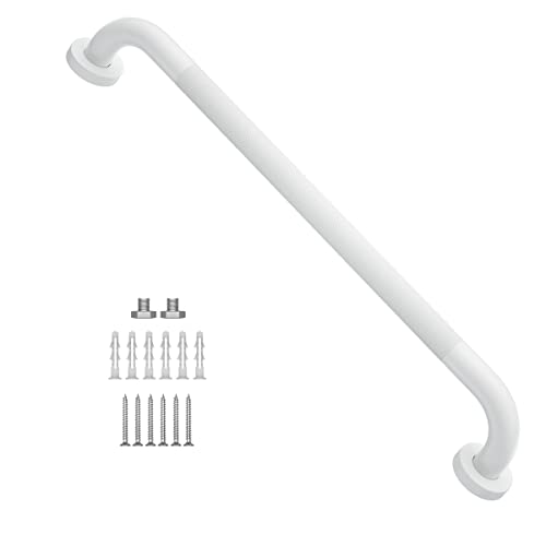24 Inch Anti Slip Shower Grab Bar Oil Rubbed White 1.25" Diameter,Munzong Bathroom Grab Bar, Knurled Bathroom Balance Bar,Safety Hand Rail Support Handicap Elderly Senior Assist Bath Handle | Bathroom Grab Bar 1.25" Diameter Knurled Bathroom Balance Bar S