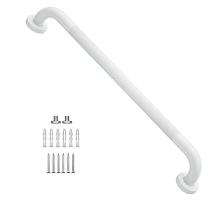 24 Inch Anti Slip Shower Grab Bar Oil Rubbed White 1.25" Diameter,Munzong Bathroom Grab Bar, Knurled Bathroom Balance Bar,Safety Hand Rail Support Handicap Elderly Senior Assist Bath Handle | Bathroom Grab Bar 1.25" Diameter Knurled Bathroom Balance Bar S