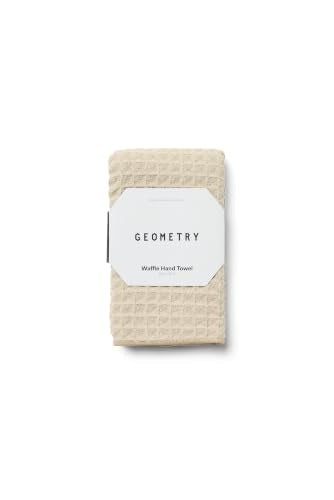 GEOMETRY Taupe Waffle Hand Towel - color: Taupe, size: 18" x 30" (1 Pack)