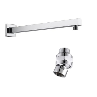 KES Shower Connector Ball Joint Shower Head Polish Chrome 16-Inch Shower Arm with Flange, PSB101-CH-SL+PSAN204-CH-UPC-NEW