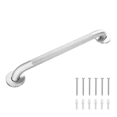 Grab Bars for Shower Safety Anti Slip Handrail for Seniors 12 Inch | 304 Stainless Steel Handicap Grab Bar, Shower Handle with Knurled Grip, Holds up to 500 lbs for Bathtub, Toilet, Stairway - size: 12 Inch