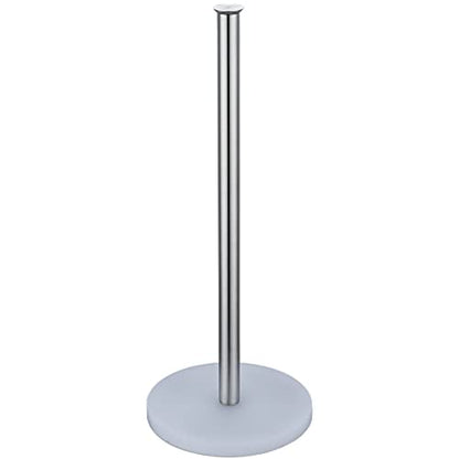JQK Toilet Paper Storage Stand, 304 Stainless Steel Thicken 0.8mm Tissue Reserve Holder Dispenser for Bathroom, Brushed Steel, TPS180-WN - color: Brushed & White Base