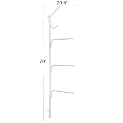 Household Essentials Hinge-It Clutterbuster Valet Family Towel Bar, White - color: White