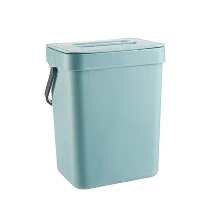 Small Kitchen Compost Bin, 3L Kitchen Waste Bin Wall Mounted Trash Can with Lid PP Material for Bathroom Kitchen Use (blue)