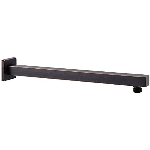 TRUSTMI 16" Square Shower Arm Oil Rubbed Bronze Wall Mount Extension | with Flange, Rainfall Shower Head Extension Arm, NPT 1/2" Wall Mounted, Heavy Duty Stainless Steel, ORB - color: Oil Rubbed Bronze