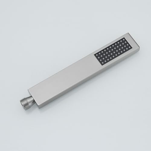 Hand Shower Wand Handheld Shower Spray High Pressure Single Function Luxury Hand Showerhead Brushed Nickel - color: Brushed Nickel, style: Square
