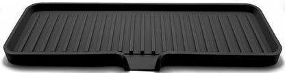 Silicone Soap Dish Tray and Sponge Holder with Drain Chute, Rectangular, Kitchen and Bathroom Sink Organizer (Black, 12"x4") - color: Black, size: (LG) 12"x4"