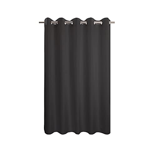 River Dream No Hook Hotel Cloth Black Shower Curtain Microfiber Waterproof - Soft Fabric Shower Curtain or Liner Washable, Black, 71x74 - color: Black, size: 71"W x 74"L (Pack of 1)