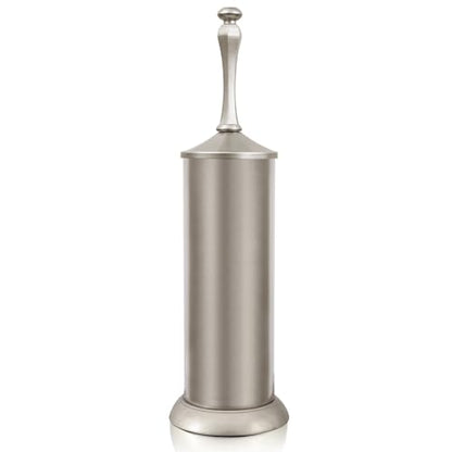 Stain Nickel Toilet Brush and Holder，Extra Long Handled Toilet Brush for Bathroom，Stainless Steel Heavy Duty Toilet Bowl Brush,Deep Cleaning Modern Toilet Cleaner Brush -Space Saving, Covered Brush - color: Stain Nickel