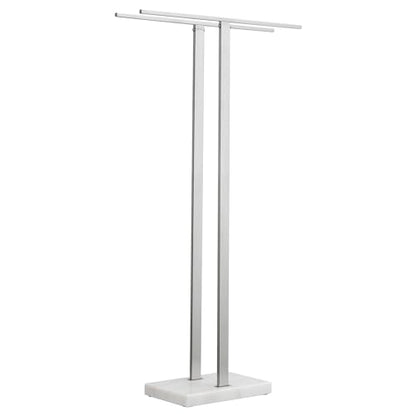 KES 37" H Standing Towel Rack, Heavy Marble Base, Brushed Finish | Taller Version, SUS304 Stainless Steel, 8.23 Lb Base, Anti-Slip Pads, Ideal For Large Bath Towels, No Drilling - color: Brushed Finish, size: 37" H (Equal-height)