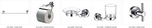 ECKOREA® Polished Chrome Tumbler Holder ECK-280C, Tumbler Included, Durable Zinc Alloy, Wall-Mounted, Screw-in - size: ECK-280C