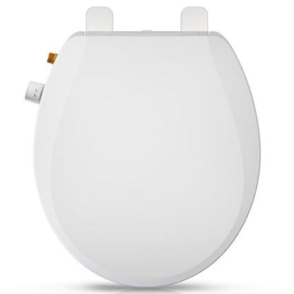 Clirass Round Bidet Toilet Seat with Quiet-Close, Non-Electric Bidet Mode with Dual Nozzles, Fit Round Toilet Seat, Adjustable Water Pressure with Brass inlet (Round)