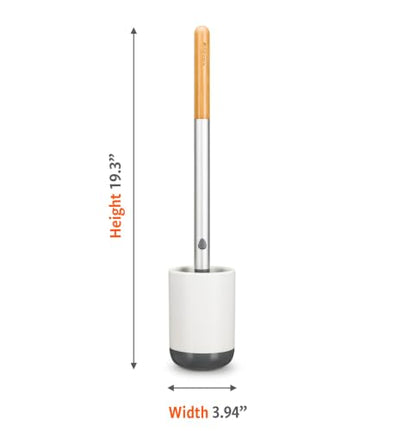 Full Circle Quick Drying Toilet Brush, Bathroom Toilet Brush with Ceramic Holder and Quick-Dry Base for Mold & Mildew Prevention, More Hygienic Toilet Cleaning Scrubber, Replaceable Head, White - color: Starter Kit, style: Toilet Brush