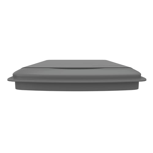 Rev-A-Shelf 50 Qt Under Sink Garbage Can Lid for Base Kitchen and Bathroom Cabinet, Replacement Plastic Trash Bin Lid Only, Silver, RV-50-LID-17-1 - color: Silver, size: 50 QT