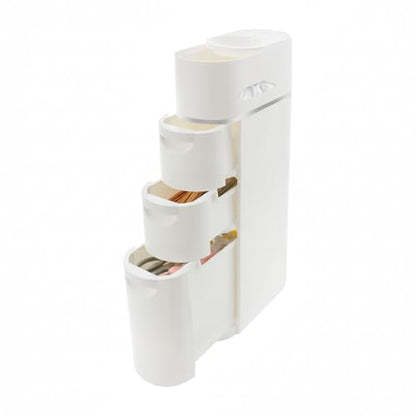 30.9 in Narrow Bathroom Floor Cabinet with 3 Drawers for Bathroom | Freestanding Storage Cabinet Tall White ABS Slim Storage Cabinet for Kitchen, Bedroom & Small Spaces - size: 30.9 In